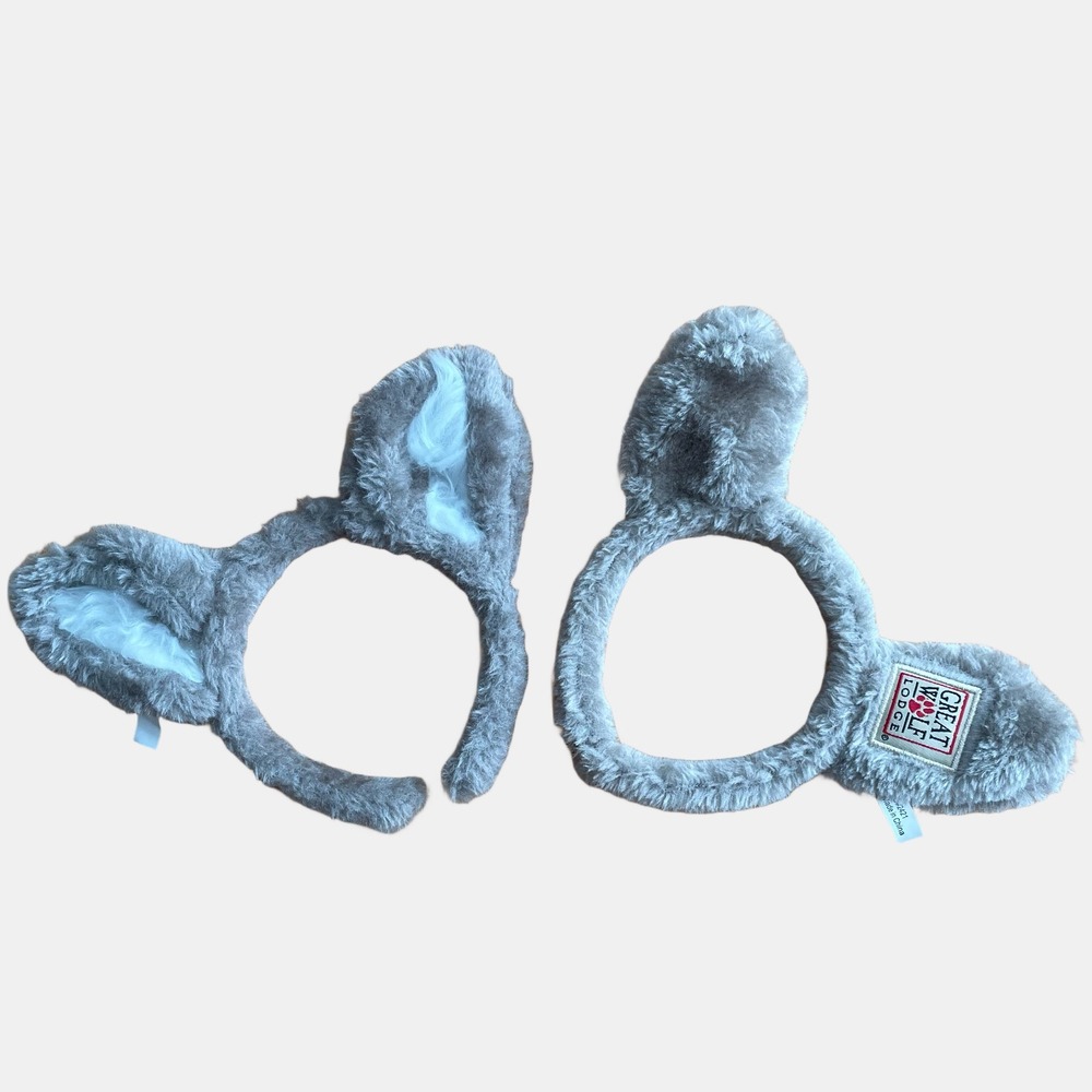 Great Wolf Lodge Grey Faux Fur Wolf Ear Headbands Set of 2 Kids Costume